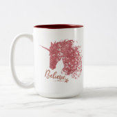 Tasse 2 Couleurs Sparkly Unicorn-Believe (Or Rose) (Gauche)