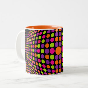 Tasse 2 Couleurs Sphère à points en demi-teinte rétro