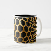 Tasse 2 Couleurs Sphère Hexagone Doré (Devant droit)