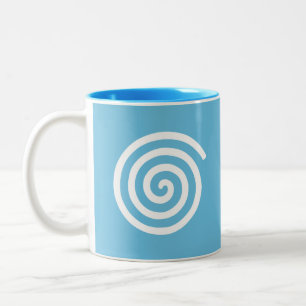 Tasse 2 Couleurs Spirale blanche sur Turquoise