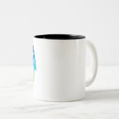 TASSE 2 COULEURS SPIRALE BLEUE ET VERTE (Devant droit)