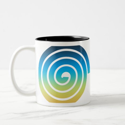 TASSE 2 COULEURS SPIRALE BLEUE ET VERTE (Gauche)