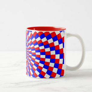 Tasse 2 Couleurs Spirale bleue rouge blanc par Kenneth Yoncich