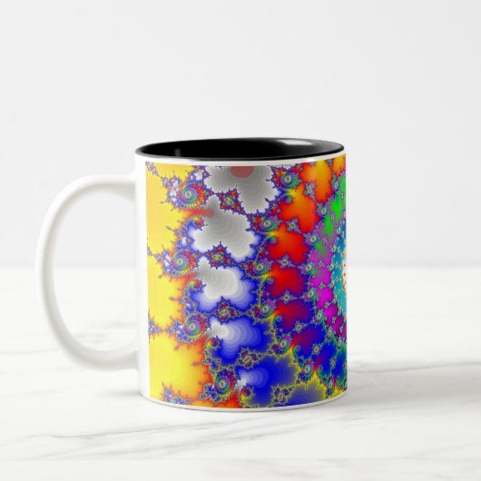 Tasse 2 Couleurs Spirales fractales psychédéliques (Gauche)