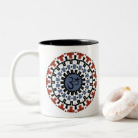 Spirituel Mandala Yoga Om Blue Rust Kaleidoscope