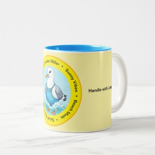 Tasse 2 Couleurs Splish Splash funny summer Seagull vacation (Devant droit)