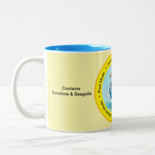 Tasse 2 Couleurs Splish Splash funny summer Seagull vacation  (Gauche)