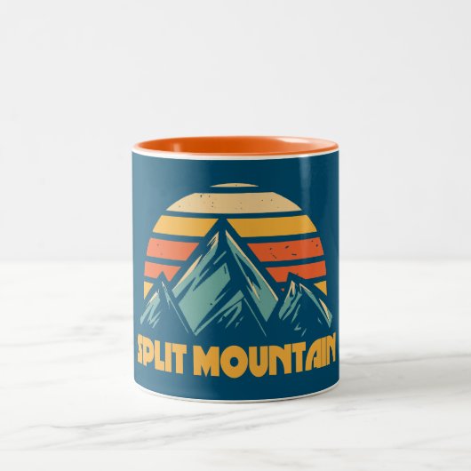 Tasse 2 Couleurs Split Mountain California Retro Turquoise (Centre)