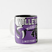 Tasse 2 Couleurs Sport de volley-ball violet (Devant gauche)
