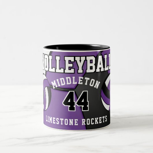 Tasse 2 Couleurs Sport de volley-ball violet (Centre)