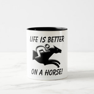 Tasse 2 Couleurs Sport équestre Course hippique Jockey équitation d