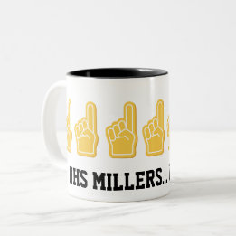 Tasse 2 Couleurs Sports Mousse Doigt École Initiales Nom Amusant T