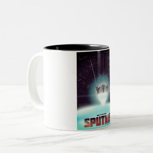 Tasse 2 Couleurs Spoutnik "course aux étoiles" (Devant gauche)