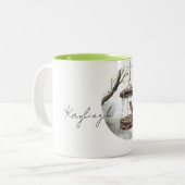 Tasse 2 Couleurs Spring Bird in Bird Feeder   (Devant gauche)