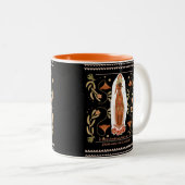 Tasse 2 Couleurs Spring Gardening Rose Folk Art (Devant droit)