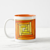 Tasse 2 Couleurs square art Deco yellow retro pattern (Gauche)