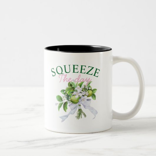 Tasse 2 Couleurs Squeeze The Day Coffee Mug: Funny Lemon Quote (Droit)