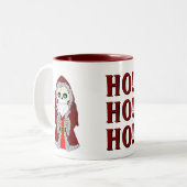 Tasse 2 Couleurs Squelette dans un costume Père Noël. Saisonnier (Devant gauche)