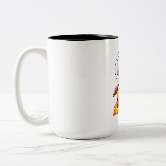 Tasse 2 Couleurs Squelette d'astronaute de fusée spatiale mignon Ha (Gauche)