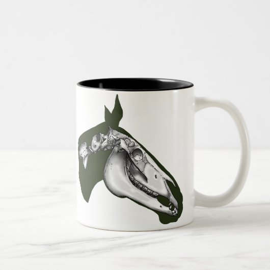 Tasse 2 Couleurs Squelette de cheval (Droit)