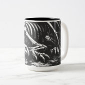 Tasse 2 Couleurs Squelette de dragon — par BurnsInHell (Devant droit)
