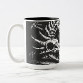 Tasse 2 Couleurs Squelette de dragon — par BurnsInHell (Gauche)
