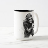 Tasse 2 Couleurs Squelette de joueur  (Devant droit)