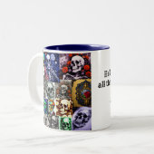 Tasse 2 Couleurs Squelette d'Halloween (Devant gauche)