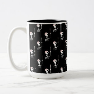 Tasse 2 Couleurs Squelette d'Halloween avec épée