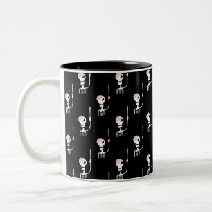 Tasse 2 Couleurs squelette d'Halloween avec une épée