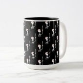 Tasse 2 Couleurs squelette d'Halloween avec une épée (Devant droit)