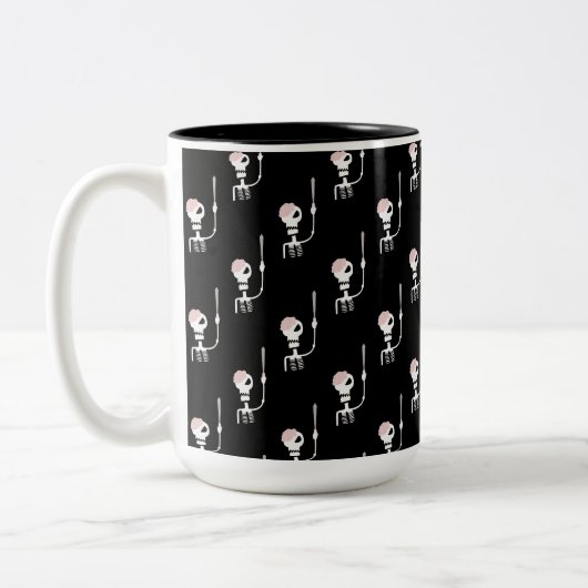 Tasse 2 Couleurs squelette d'Halloween avec une épée (Gauche)