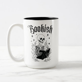 Tasse 2 Couleurs Squelette Livresque Halloween Lecture Gothique