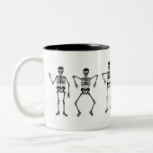 Tasse 2 Couleurs Squelette Silhouette Halloween Musique (Gauche)
