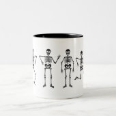 Tasse 2 Couleurs Squelette Silhouette Halloween Musique (Centre)