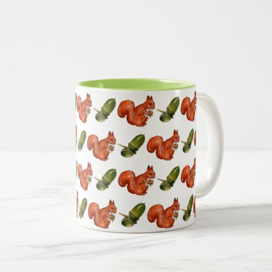 Tasse 2 Couleurs Squirrel and Acorn Pattern (Devant droit)