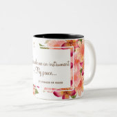 Tasse 2 Couleurs St Francis floral de citation d'Assisi (Devant droit)