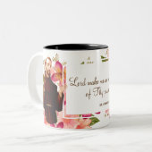 Tasse 2 Couleurs St Francis floral de citation d'Assisi (Devant gauche)