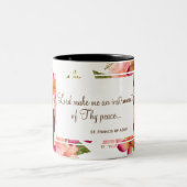 Tasse 2 Couleurs St Francis floral de citation d'Assisi (Centre)