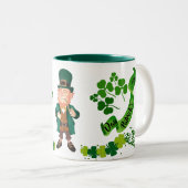 Tasse 2 Couleurs St patrick Leprechaun Butterfly Lucky Shamrocks (Devant droit)