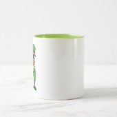 Tasse 2 Couleurs st patrick leprechaun flossant danse (Centre)