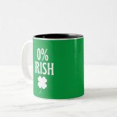 Tasse 2 Couleurs St Patrick's Day 0% Irish (Devant gauche)