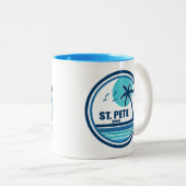 Tasse 2 Couleurs St. Pete Beach Floride Palm Tree Birds (Devant droit)