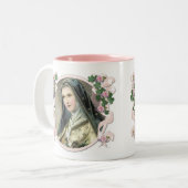 Tasse 2 Couleurs St. Thérèse la petite fleur carmélite religieuse (Devant gauche)