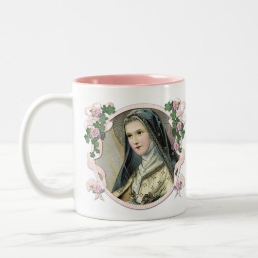 Tasse 2 Couleurs St. Thérèse la petite fleur carmélite religieuse (Gauche)