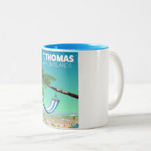 Tasse 2 Couleurs St Thomas Îles Vierges américaines. (Devant droit)