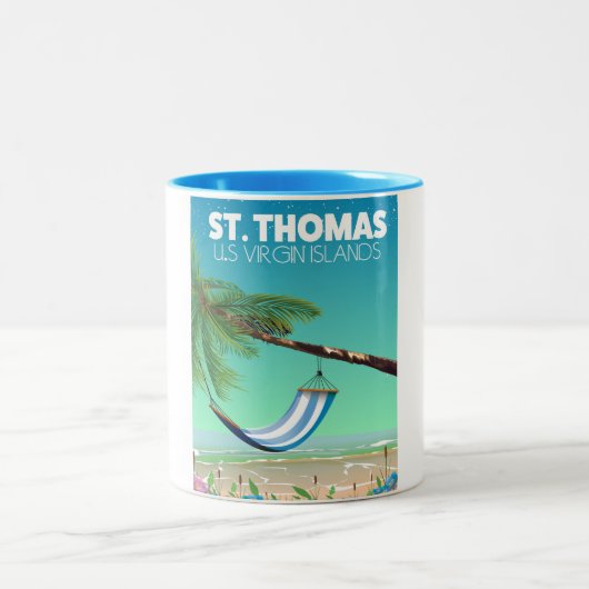 Tasse 2 Couleurs St Thomas Îles Vierges américaines. (Centre)