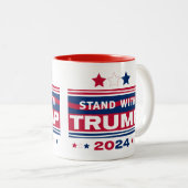 Tasse 2 Couleurs Stand with Trump~2024~MAGA (Devant droit)