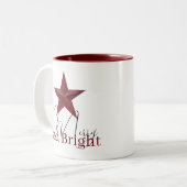 Tasse 2 Couleurs Star rustique Merry & Bright personnalisée (Devant gauche)