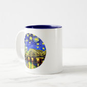 Tasse 2 Couleurs Starry Night Cologne Allemagne Cathédrale (Devant gauche)